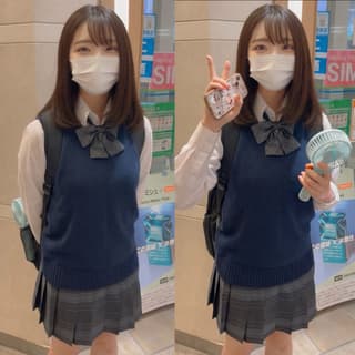 制服巨乳娘の完全顔出しハメ撮り