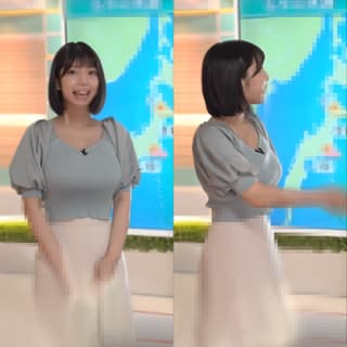 白目向いてガチ痙攣の爆乳お天気キャスター