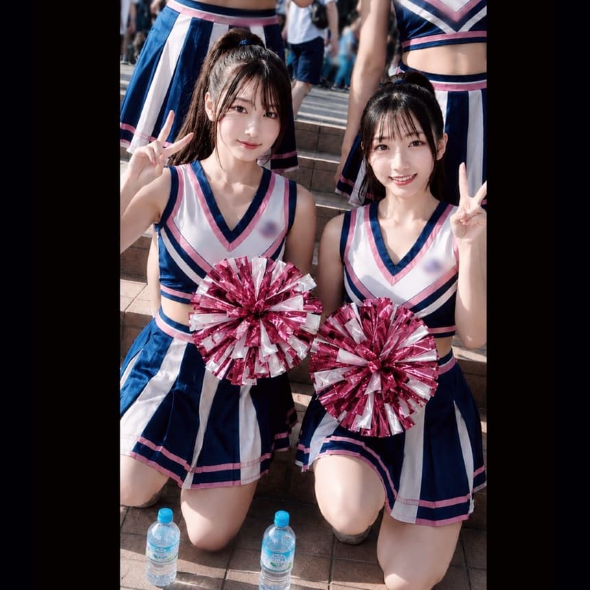 超美人チアが乱交で初潮吹き